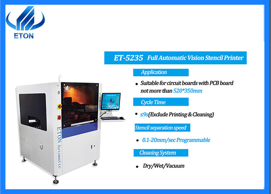 Imprimante à écrans de 520x350 mm ET5235 Imprimante à pochoirs automatique pour la machine de sélection et de place SMT