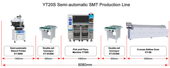 20 buses SMT machine de détection et de placement 220V AC 50HZ logiciel de R&D