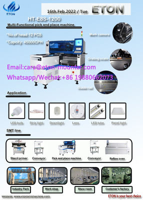 Machine de placement de Windows 7 SMT de machine de support de SMT de la tête 12PCS